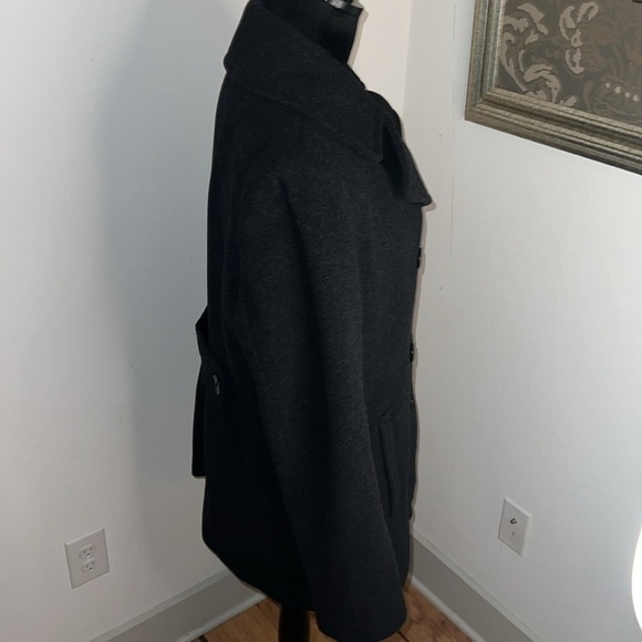 Calvin Klein double breasted gray wool pea coat Sz 12 new - Picture 4 of 13